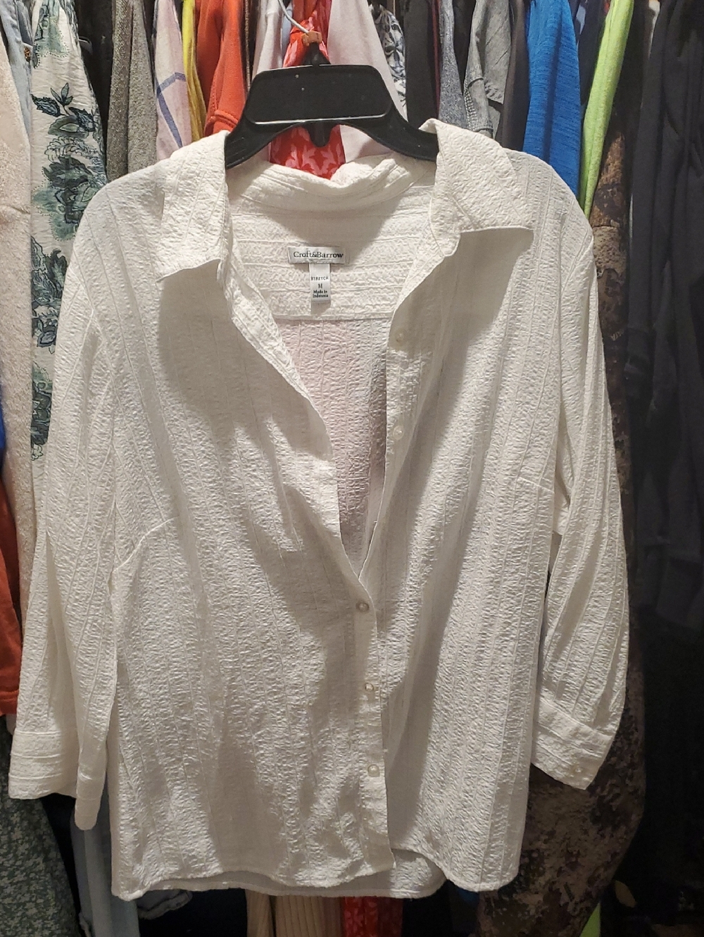 croft & barrow White Textured Button-Up Shirt - Picture 2 of 4